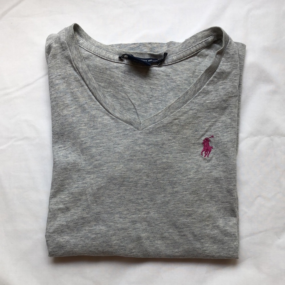 Ralph Lauren Polo Sport V Neck Grey Tee